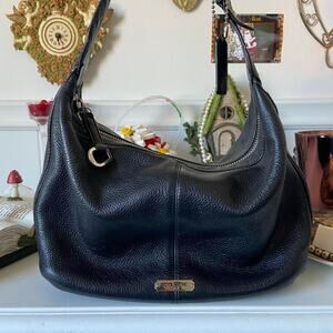 Coach black pebbled leather shoulder
